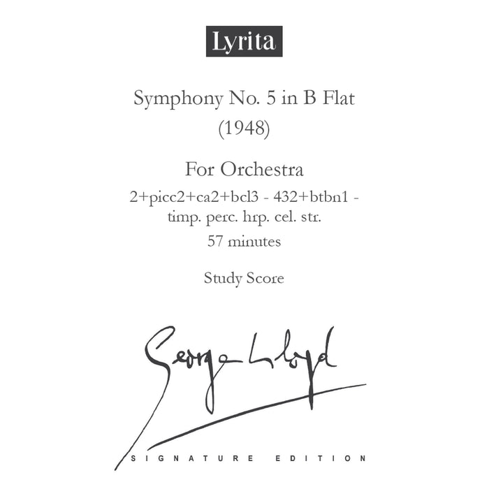 George Lloyd - George Lloyd: Symphony No. 5 - Study Score - SRMP-0009