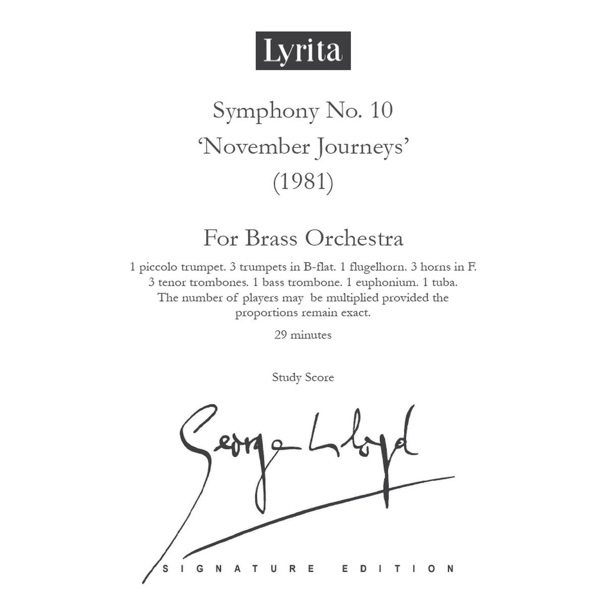 George Lloyd - George Lloyd: Symphony No. 10 - Study Score - SRMP-0019