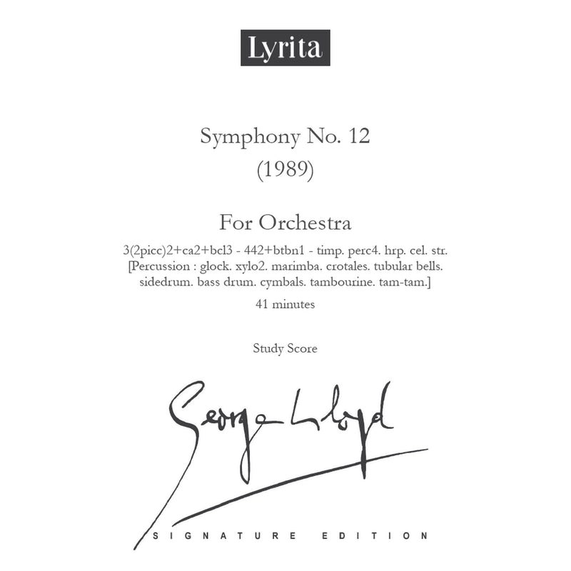 George Lloyd - George Lloyd: Symphony No. 12 - Study Score - SRMP-0025