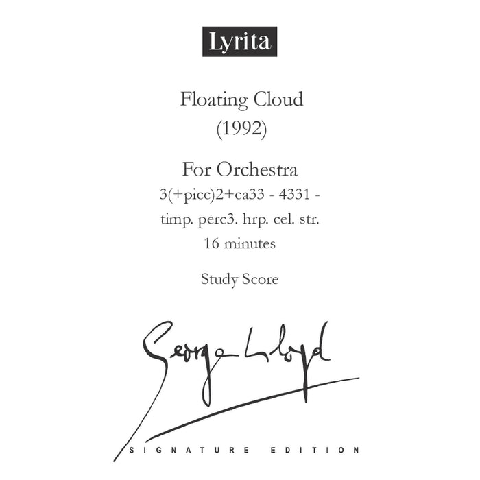 George Lloyd - George Lloyd: Floating Cloud (1992) Study Score for orchestra - SRMP-0033
