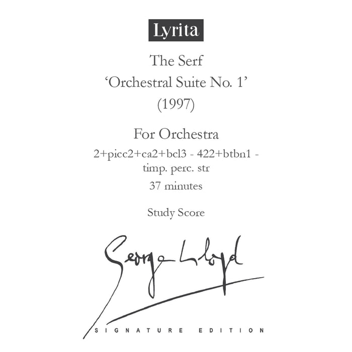 George Lloyd - George Lloyd: The Serf, Suite No. 1 - Study Score - SRMP-0049