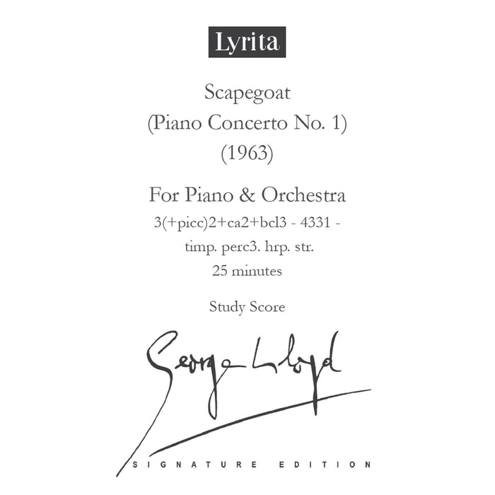 George Lloyd - George Lloyd: Scapegoat (Piano Concerto No. 1) (Study Score for piano & orchestra) - SRMP-0053