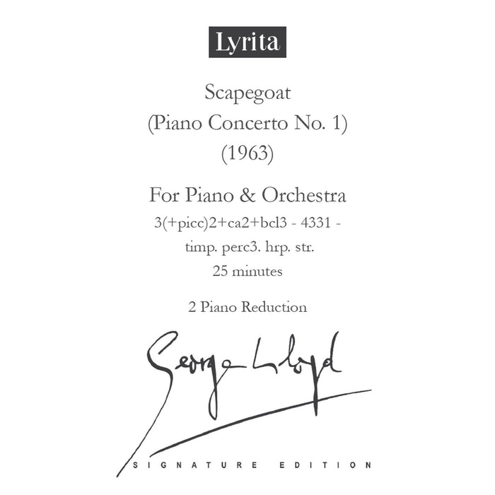 George Lloyd - George Lloyd: Scapegoat (Piano Concerto No. 1) (2 Piano Reduction) - SRMP-0056