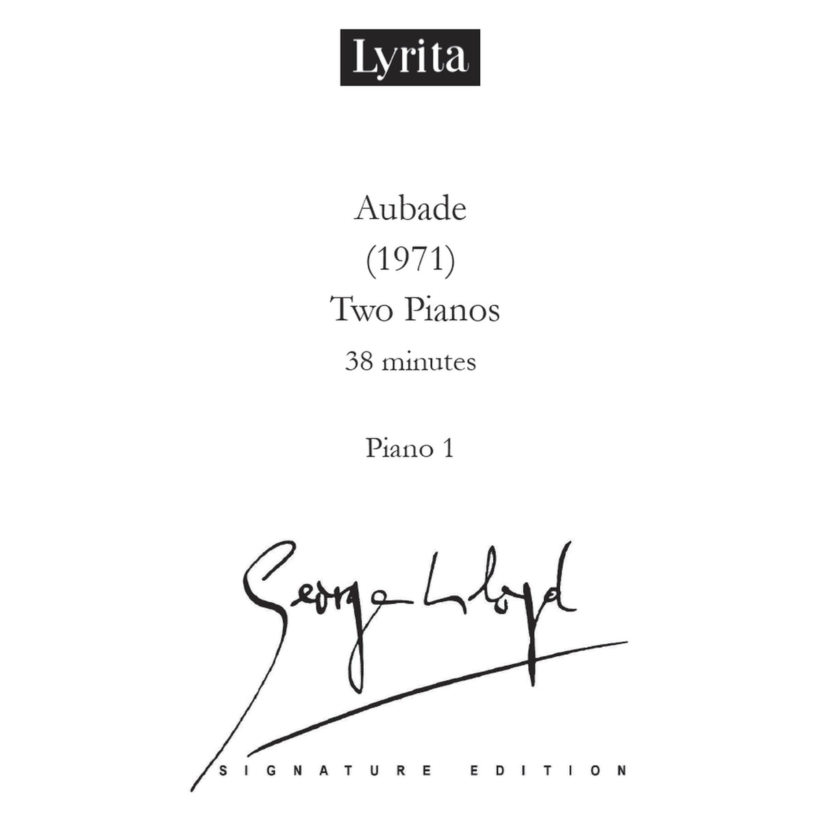 George Lloyd - George Lloyd: Aubade (1971) - Score for two pianos - SRMP-0105