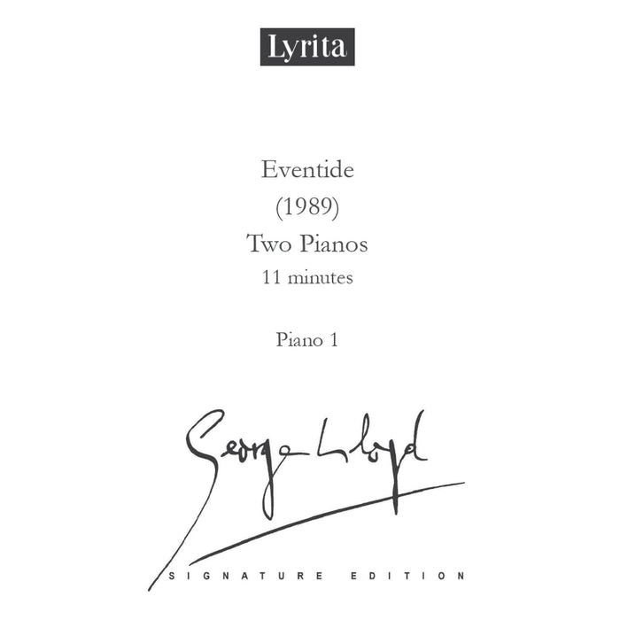George Lloyd - George Lloyd: Eventide (1989) - Score for two pianos - SRMP-0106