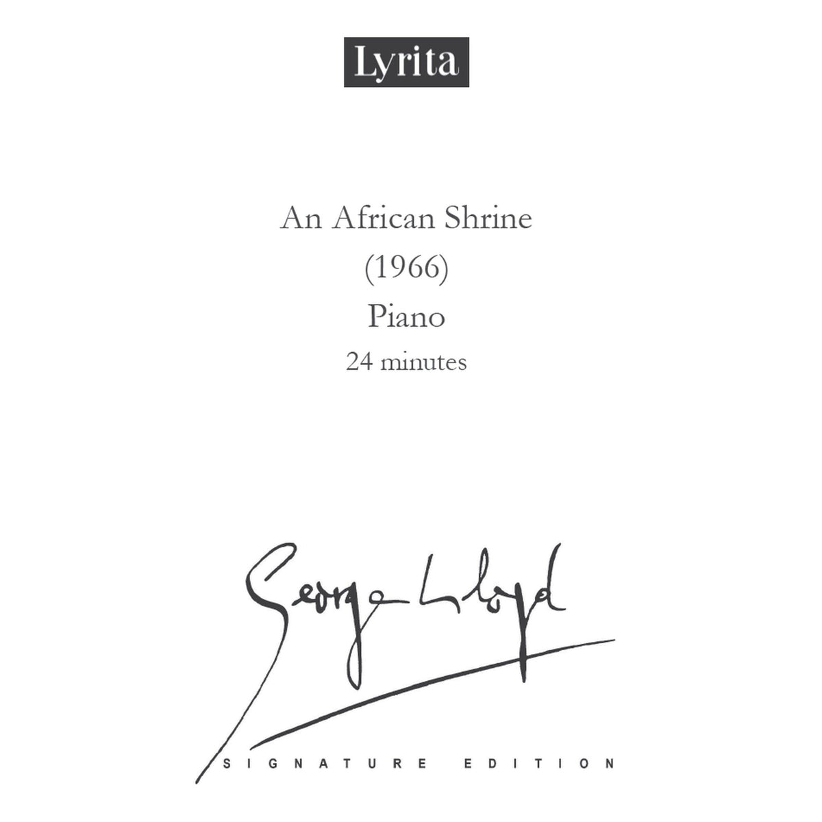 George Lloyd - George Lloyd: An African Shrine (1966) - Score for solo piano - SRMP-0114