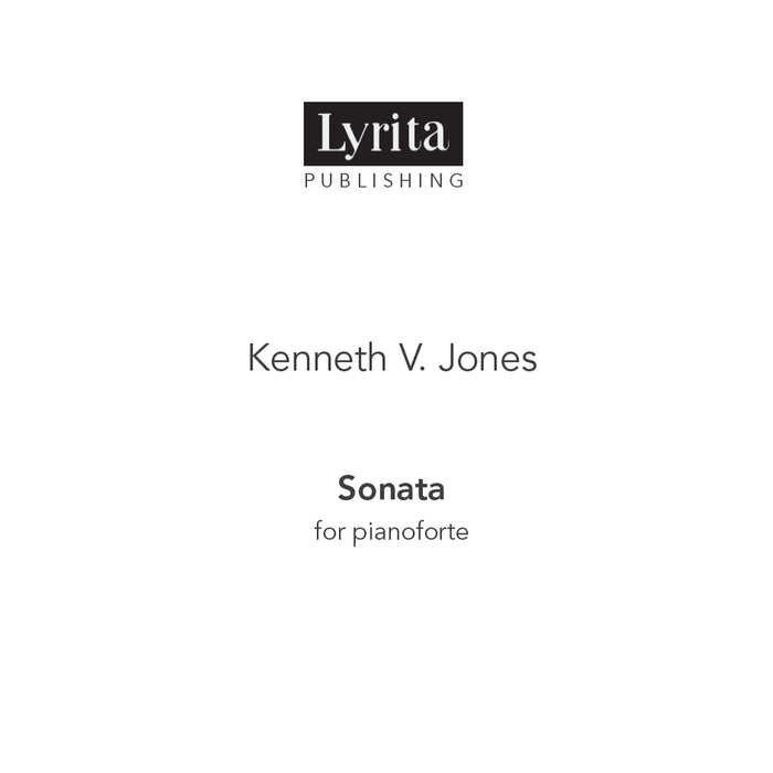 Kenneth V. Jones - Kenneth V. Jones: Sonata for Pianoforte - score for solo piano - SRMP-0164