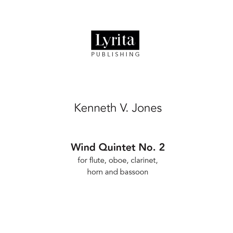 Kenneth V. Jones - Kenneth V. Jones: Wind Quintet No. 2 - score for flute, oboe, clarinet, horn and bassoon - SRMP-0165