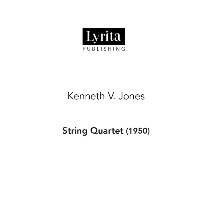 Kenneth V. Jones - Kenneth V. Jones: String Quartet (1950) - score for string quartet - SRMP-0167