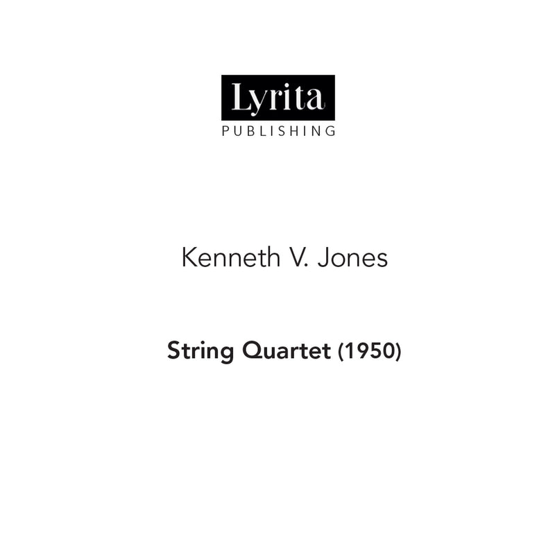 Kenneth V. Jones - Kenneth V. Jones: String Quartet (1950) - score for string quartet - SRMP-0167