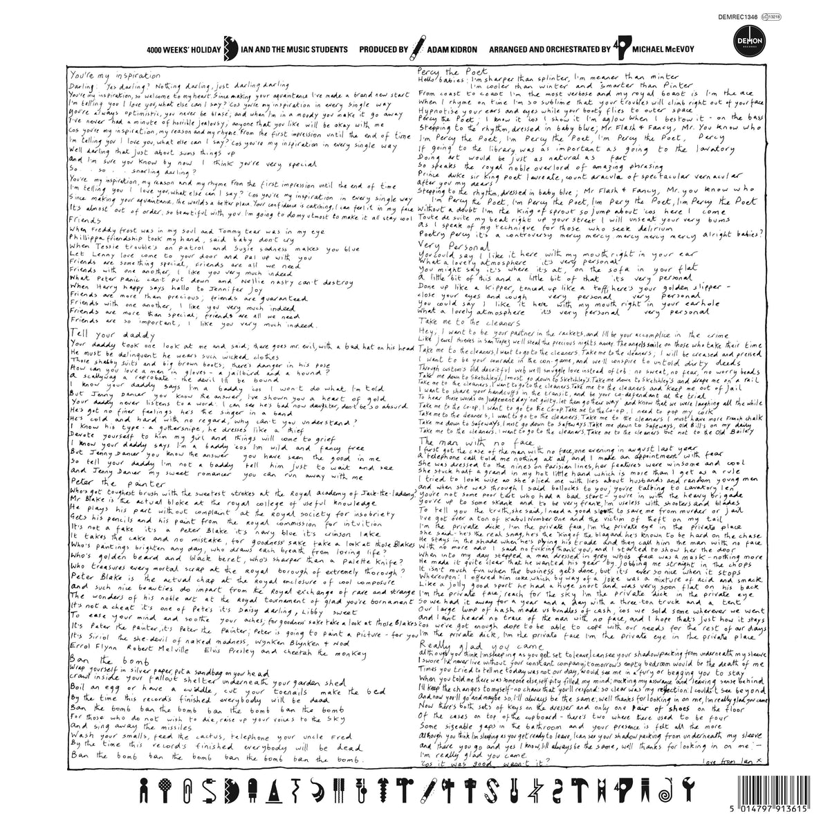 4000 Weeks Holiday by Ian Dury on Demon Records - DEMREC1346