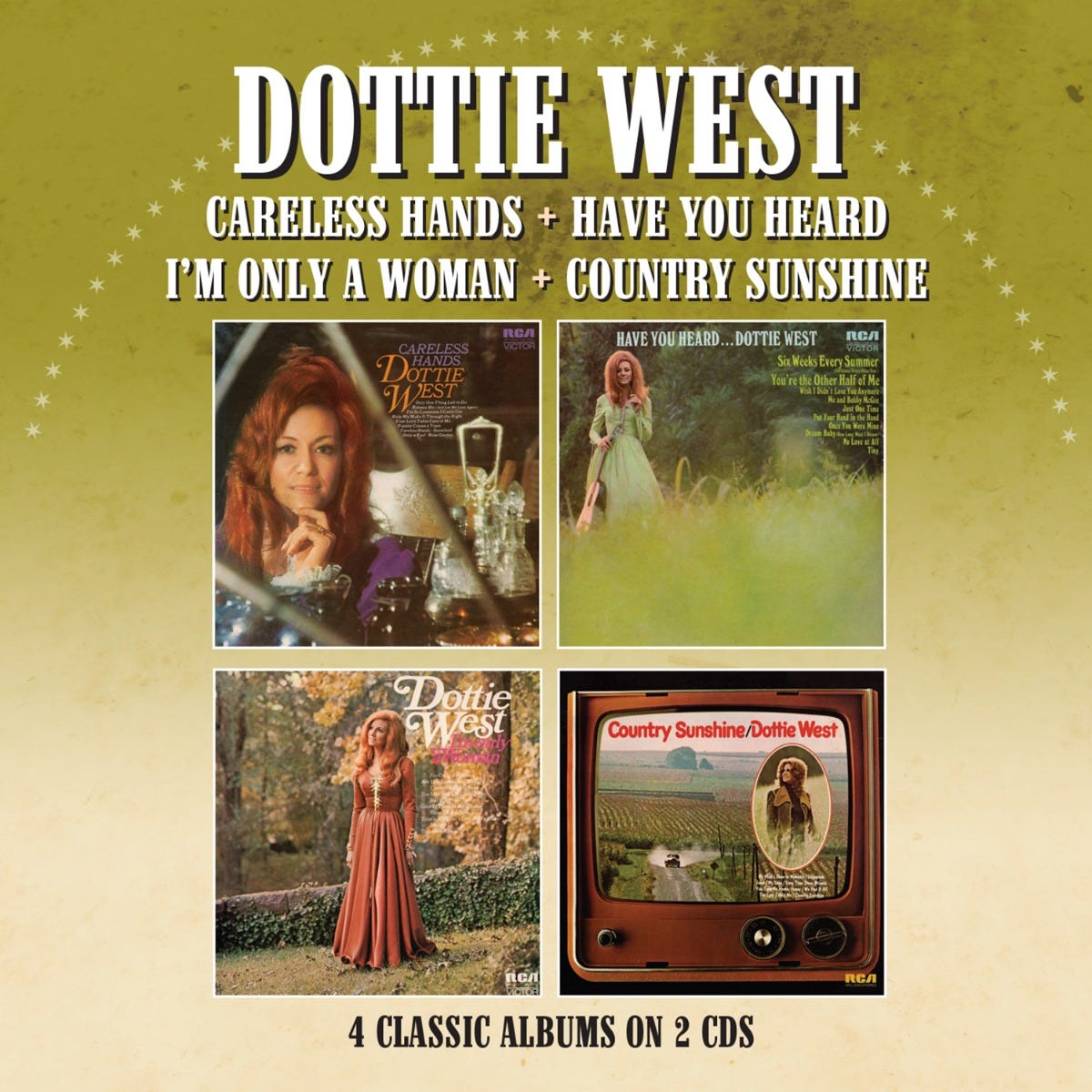 MRLL113D - Careless Hands/have You Heard/i'm Only A Woman,/country Sunshine - Four Albums On Two Cds - Dottie West