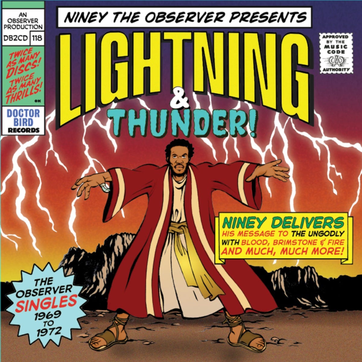 DB2CD118 - Niney The Observer Presents Lighthing & Thunder! The Observer Singles 1969 To 1972 2cd - Various Artists