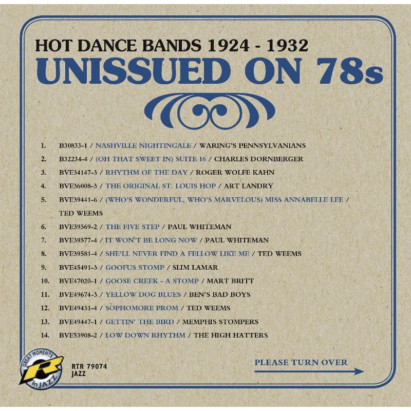 Various Artists: Unissued On 78s - Hot Dance Bands 1924-1932