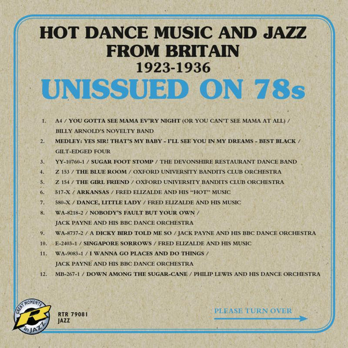 Various Artists: Unissued on 78s - Hot Dance Music and Jazz from Britain 1923-1936