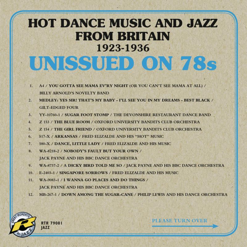 Various Artists: Unissued on 78s - Hot Dance Music and Jazz from Britain 1923-1936