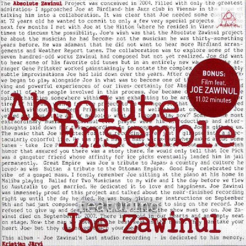 Absolute Ensemble & Joe Zawinul: Absolute Zawinul